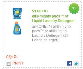 All Laundry Detergent Coupon | Save $1 on All Liquid or Mighty Pacs ...