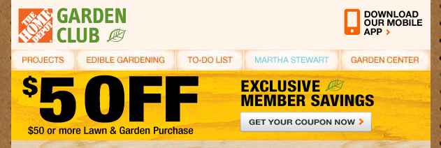 Home Depot Coupon Garden Club