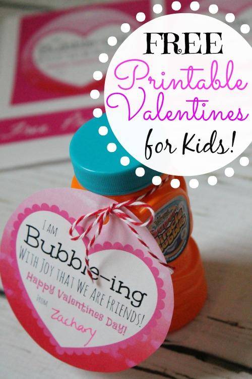 Free Valentines with Bubbles Printable for Kids