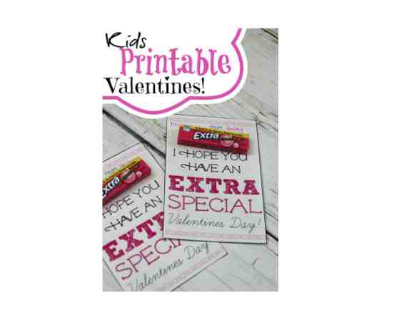 Kids Printable Valentines Using Extra Gum!