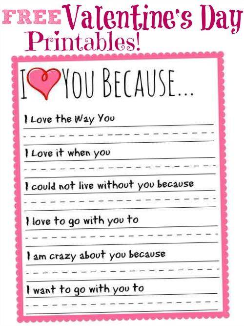 I Love You Because Valentines Day Printable!
