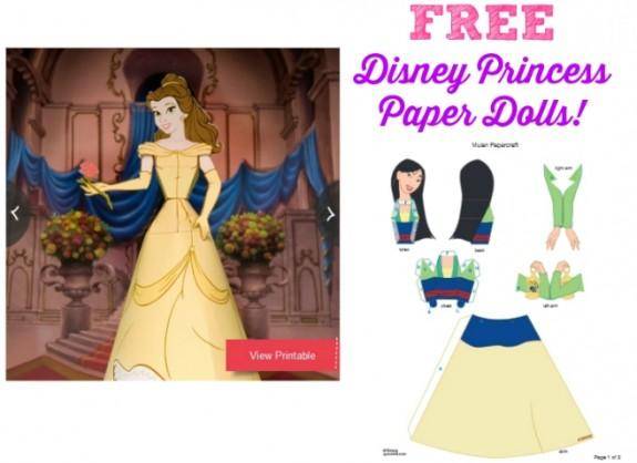 FREE Disney Princess Paper Dolls