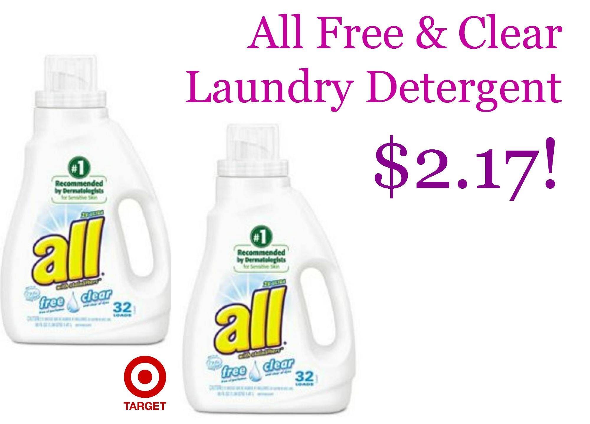 All Free & Clear Laundry Detergent Coupon | $2.17 at Target!
