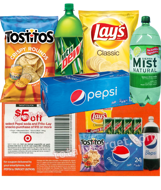 Frito-Lay &amp; Pepsi Target Coupon for $5 off $15 Purchases!
