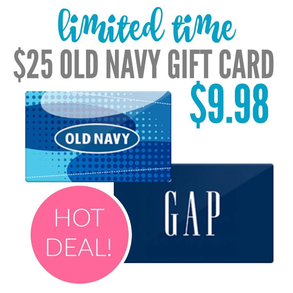 HOT! 25 Old Navy Git Card for 9.98!