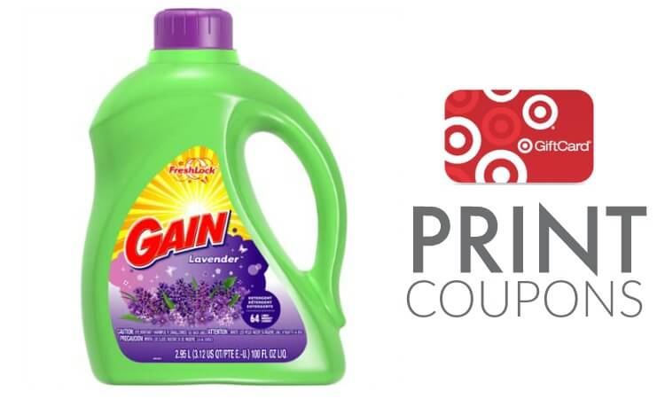 Printable Gain Laundry Detergent Coupons Gift Card Deal 
