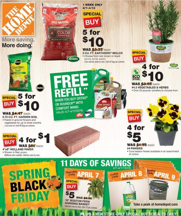 Home Depot Spring Black Friday Sale 2016