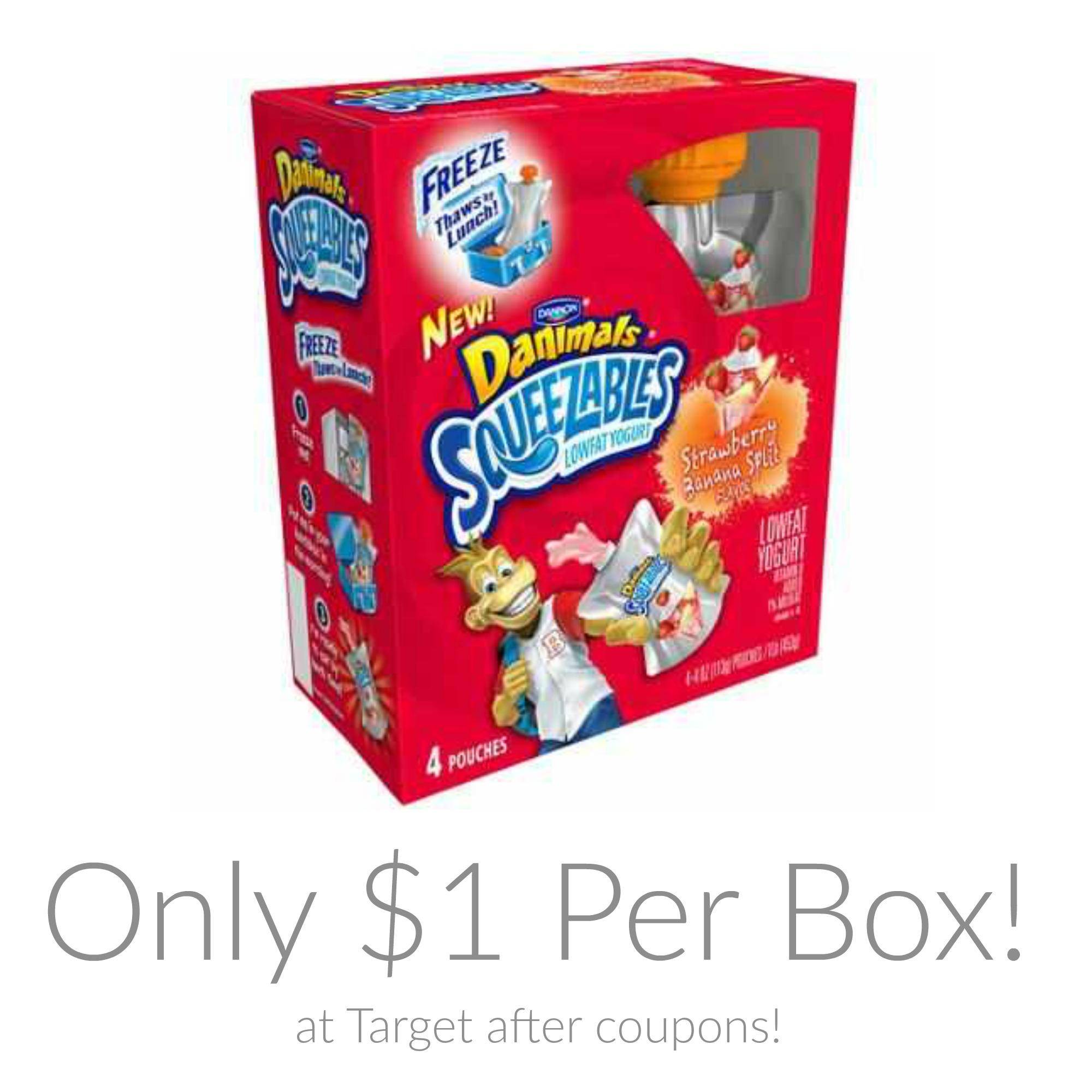 Dannon Sqeezables Yogurt Coupon = $1 at Target!