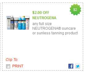 Neutrogena Sunscreen Coupons