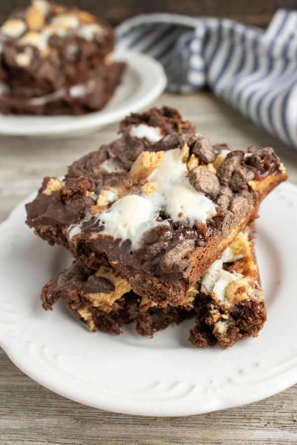 s'mores brownies on plate