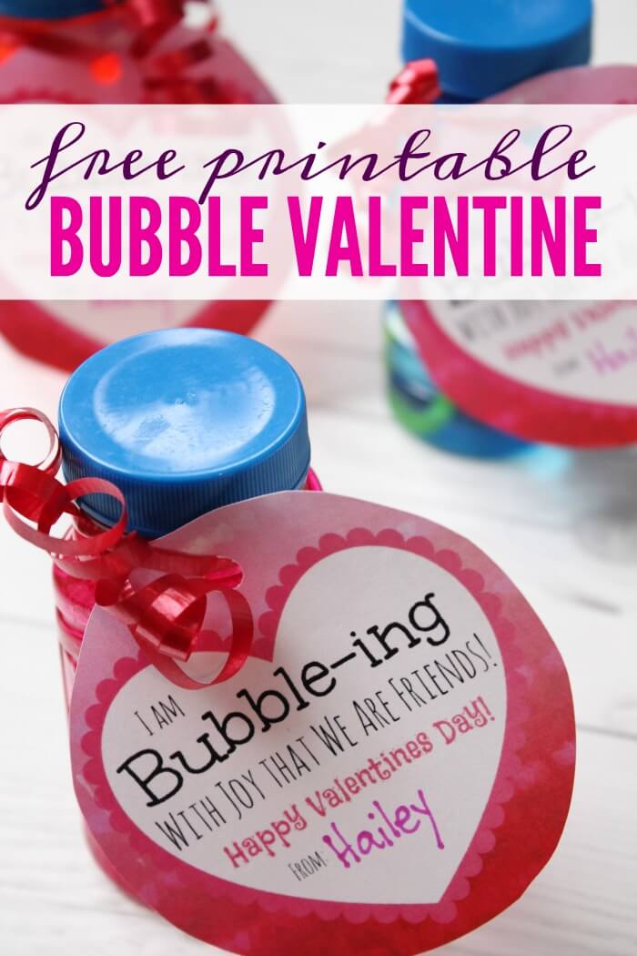 Free Valentines With Bubbles Printable For Kids