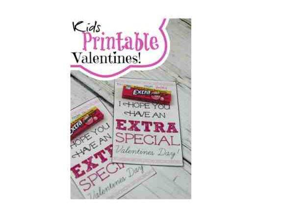 Kids Printable Valentines Using Extra Gum