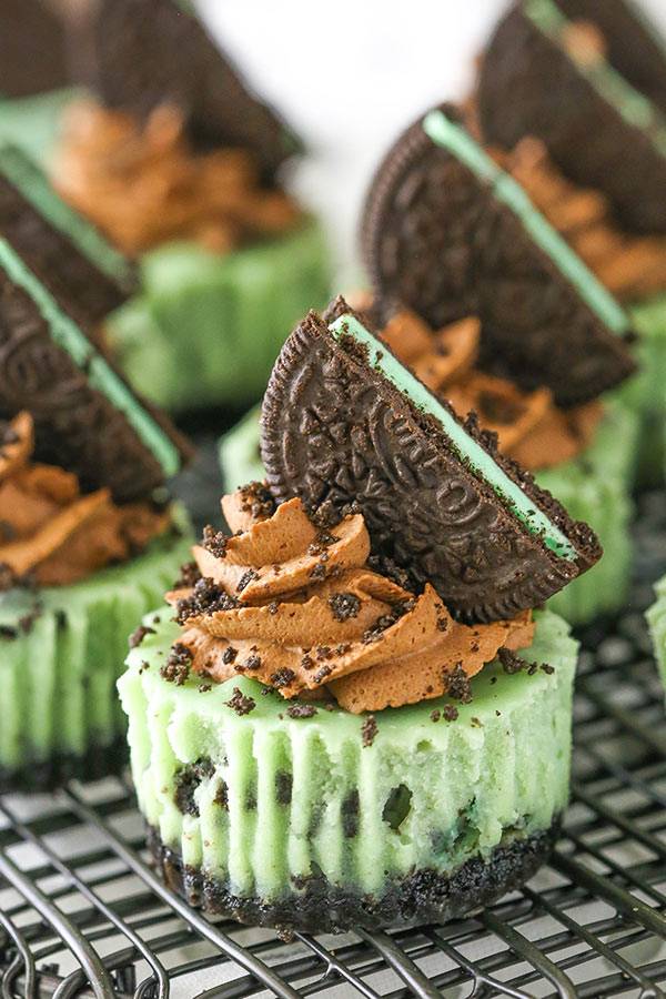 Mini Mint Chocolate Oreo Cheesecakes St. Patrick's Day Treat