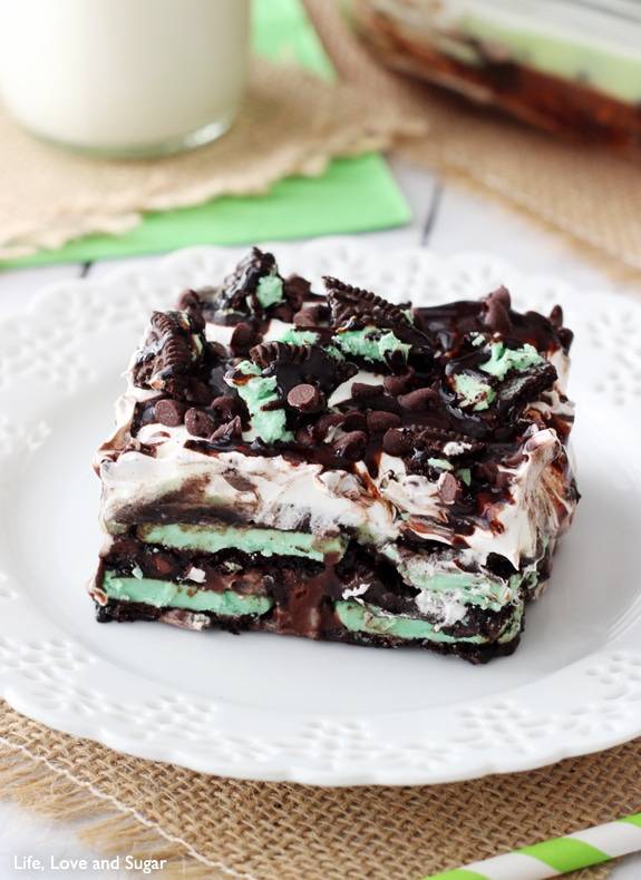 Mint Oreo Icebox Cake for St. Patrick's Day Treat