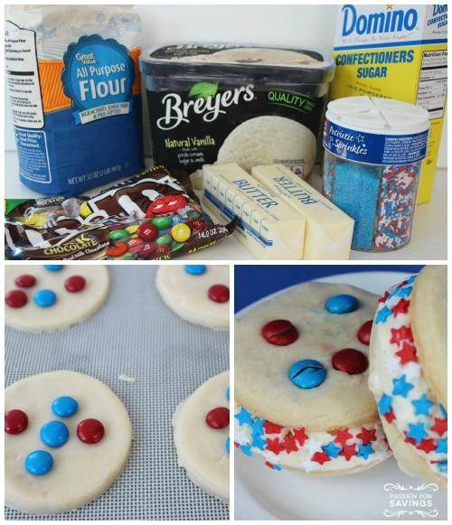 Red White and Blue Homemade Ice Cream Sandwiches