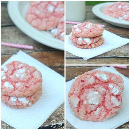 Strawberry Cake Mix Cookies