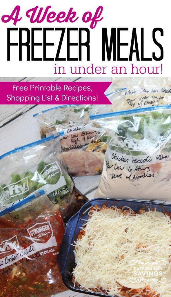 A Week of Easy Freezer Meals | Menu, Shopping List & Recipes
