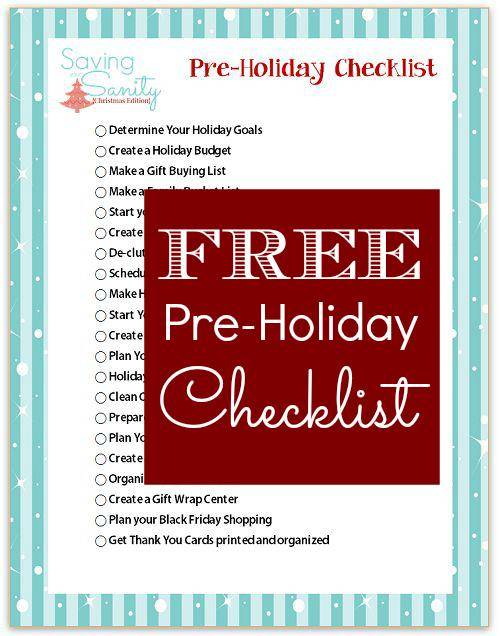 Pre Holiday Checklist