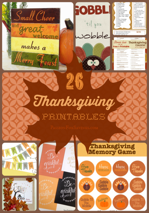 FREE Thanksgiving Day Printables