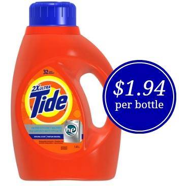 Tide Detergent Printable Coupons | $1.94 per bottle!