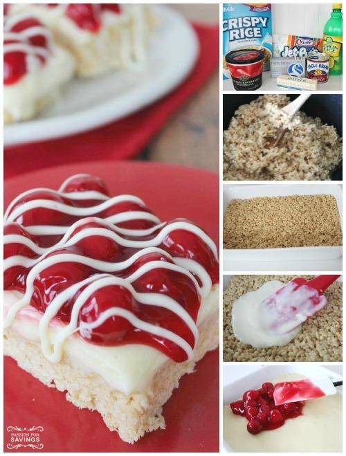 Cherry Cheesecake Krispie Treat Bars