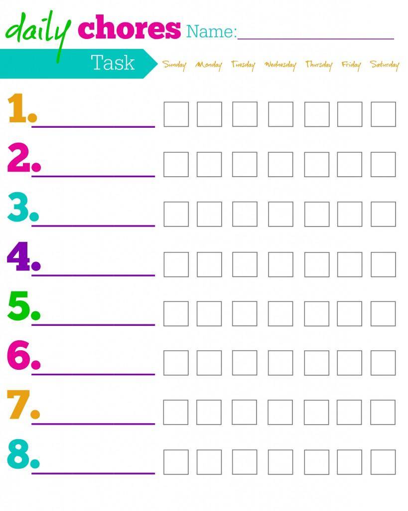 free printable chore charts for kids + ideas by age