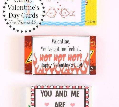Free printable candy Valentine's Day Cards