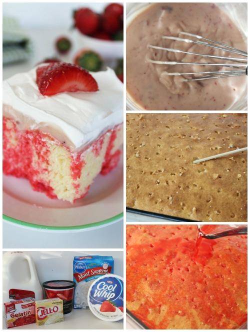 Strawberry Cheesecake Poke Cake