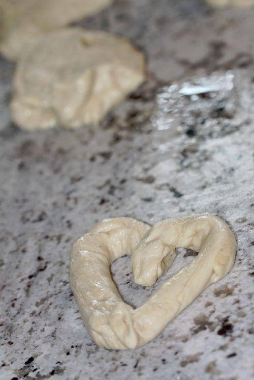 heart shaped dough
