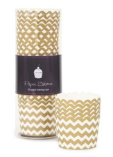 Gold Chevron Baking Cups