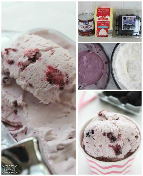 Homemade No Churn Blackberry Ice Cream