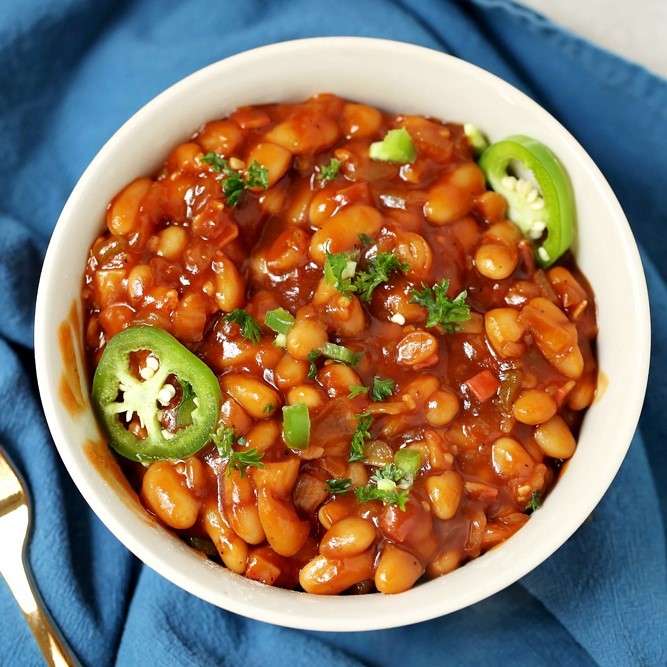 Crockpot Barbeque Baked Beans Slow Cooker Summer Recipes