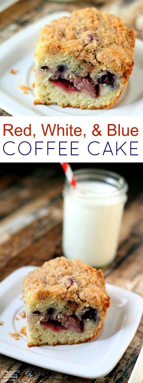 Red, White, and Blue Easy Coffee Cake
