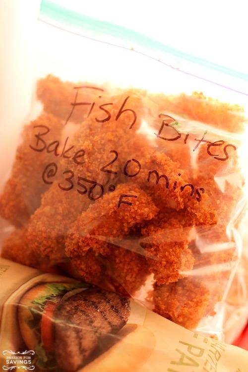 Freezer Fish Bites in Freezer
