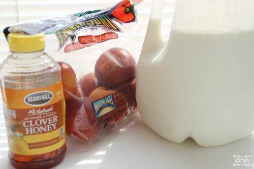 Homemade Peach Ice Cream Ingredients