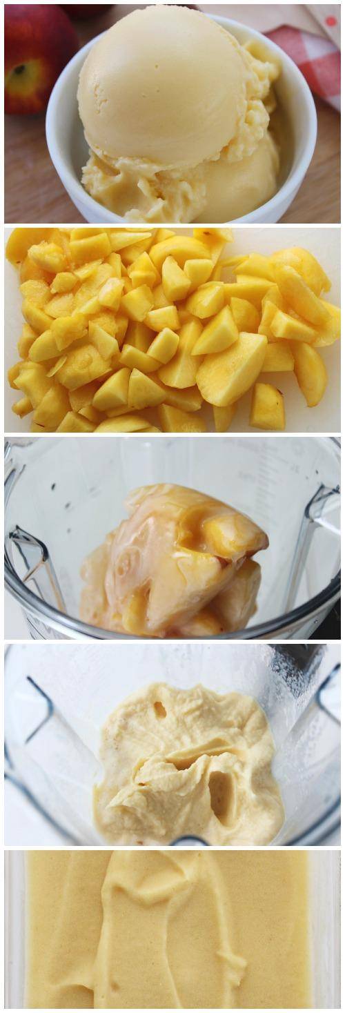 Homemade Peach Ice Cream in the Blender