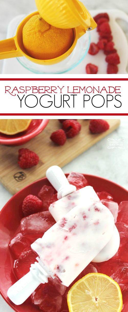 Raspberry Lemonade Yogurt Popsicles