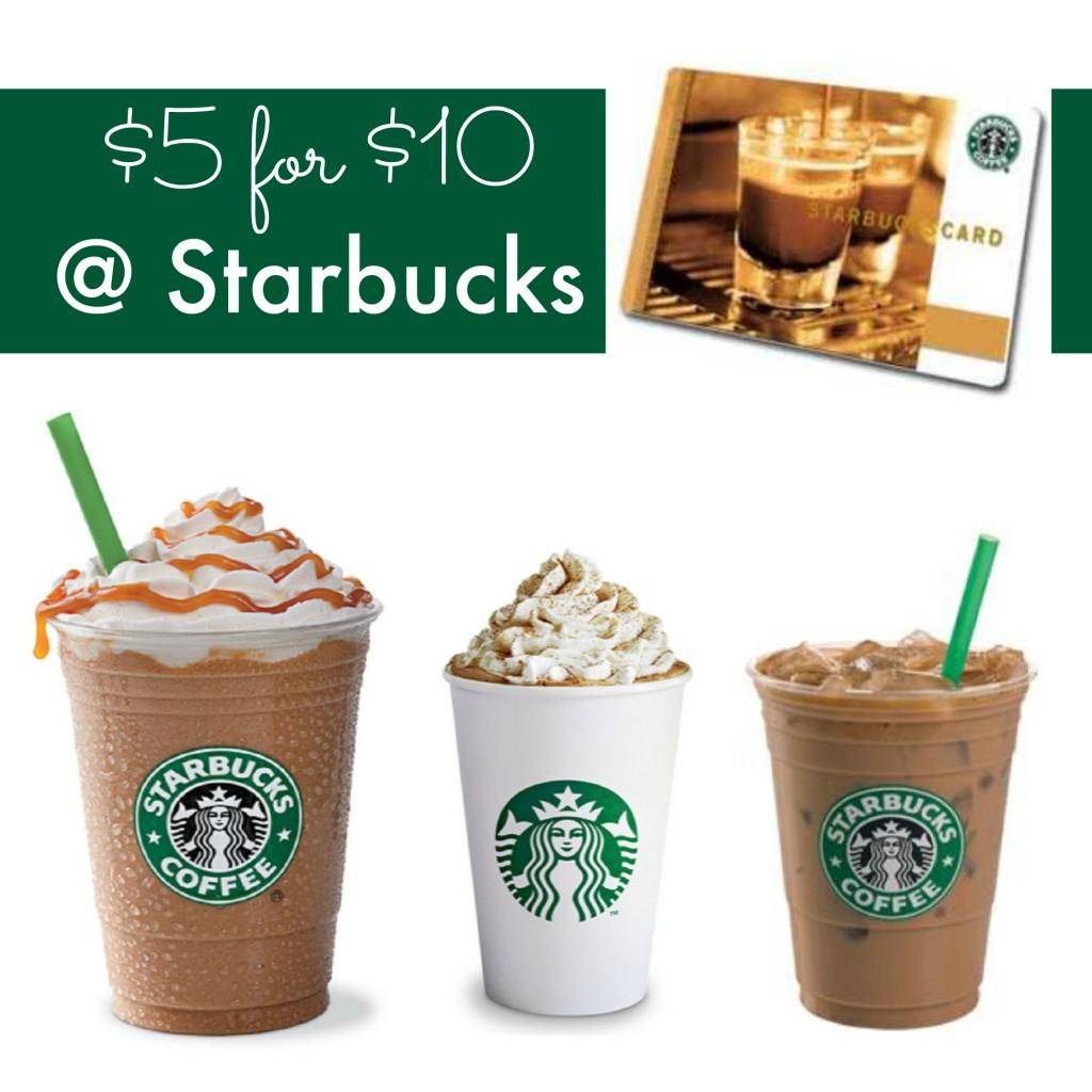Starbucks Gift Card Deal on Groupon 10 Gift Card for 5