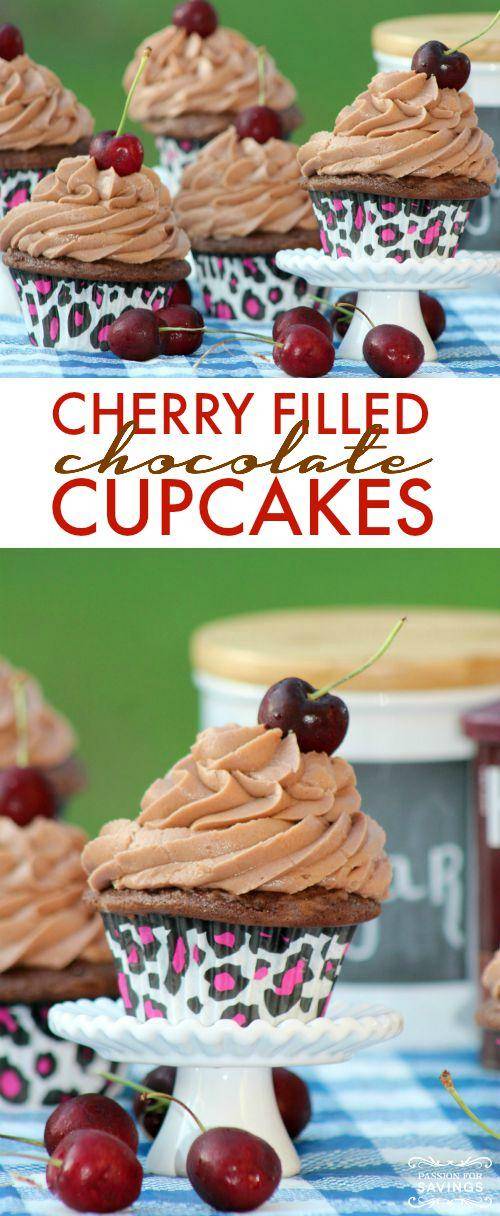 Cherry Filled Chocolate Cupcakes
