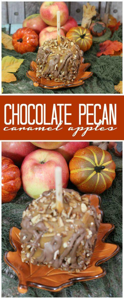 Chocolate Pecan Caramel Apples