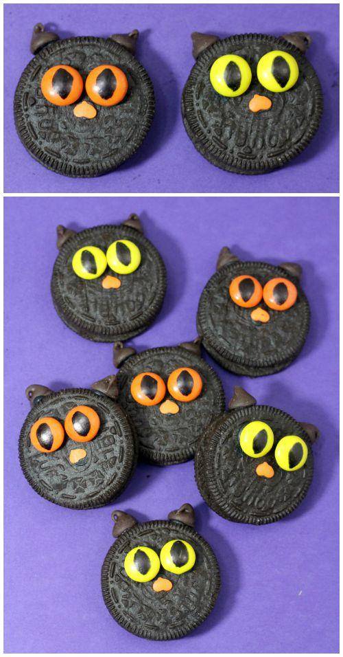 Halloween Black Cat Oreos Recipe for an easy Halloween Party Treat or Snack for Kids!