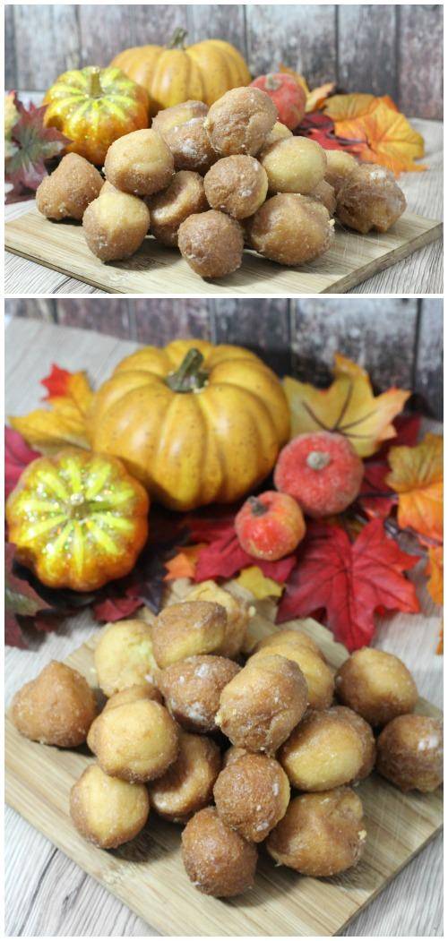 Pumpkin Doughnut Holes Recipe for Fall and Thanksgiving! Easy Bite Size Mini Pumpkin Recipes!