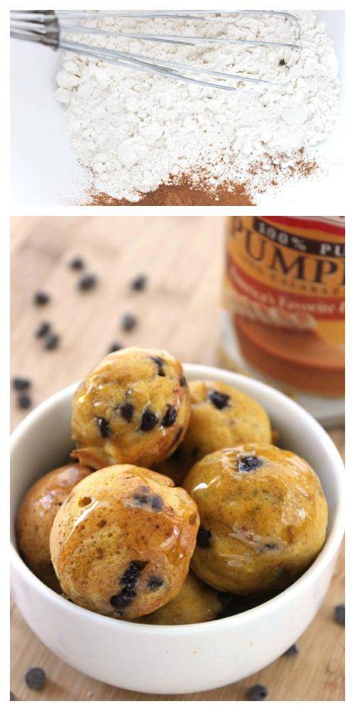 Pumpkin Pancake Bites Recipe for a Fall and Thanksgiving Breakfast Mini Pancakes or Snack Sized Treats!