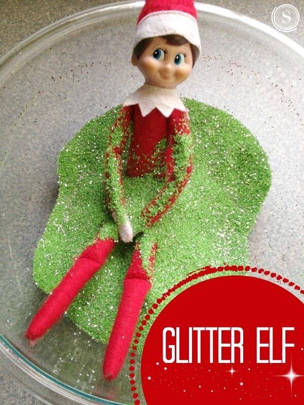 Elf on the Shelf Idea: Glitter Elf! Easy, Simple Ideas and Creative Ways to pose your family Elf for Christmas! Fun for kids and family memories for all!