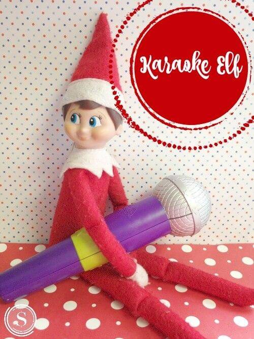 Elf on the Shelf Idea: Karaoke Elf! Easy, Simple Ideas and Creative Ways to pose your family Elf for Christmas! Fun for kids and family memories for all!