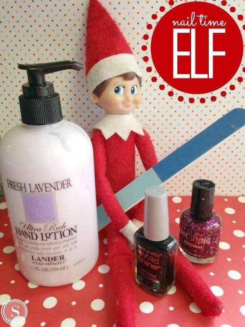 Elf on the Shelf Idea: Nail Time Elf! Creative Holiday Crafts and Ideas to Celebrate Christmas with Your Kids (and Elves)! Fun Poses and Kid Activities!