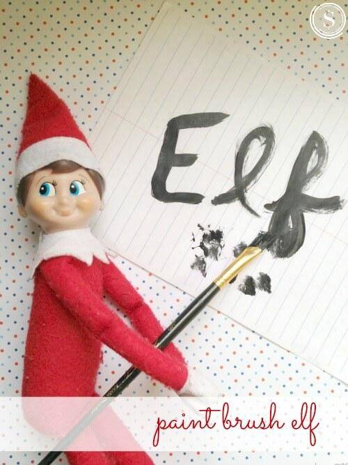 Elf on the Shelf Idea: Paint Brush Elf! Holiday Crafts and Activities for Christmas Fun and Kid Friendly ways to make memories and have family time.