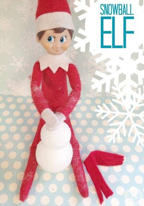 Snowball Elf - Elf on the Shelf Idea for Snowball crafts and activities for snow days or stay-at-home days!