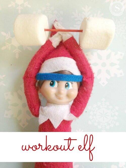 Elf on the Shelf Idea: Workout Elf! Creative Ideas, Crafts, Projects, and Activities for Christmas Holiday Memories for kids and the whole family!