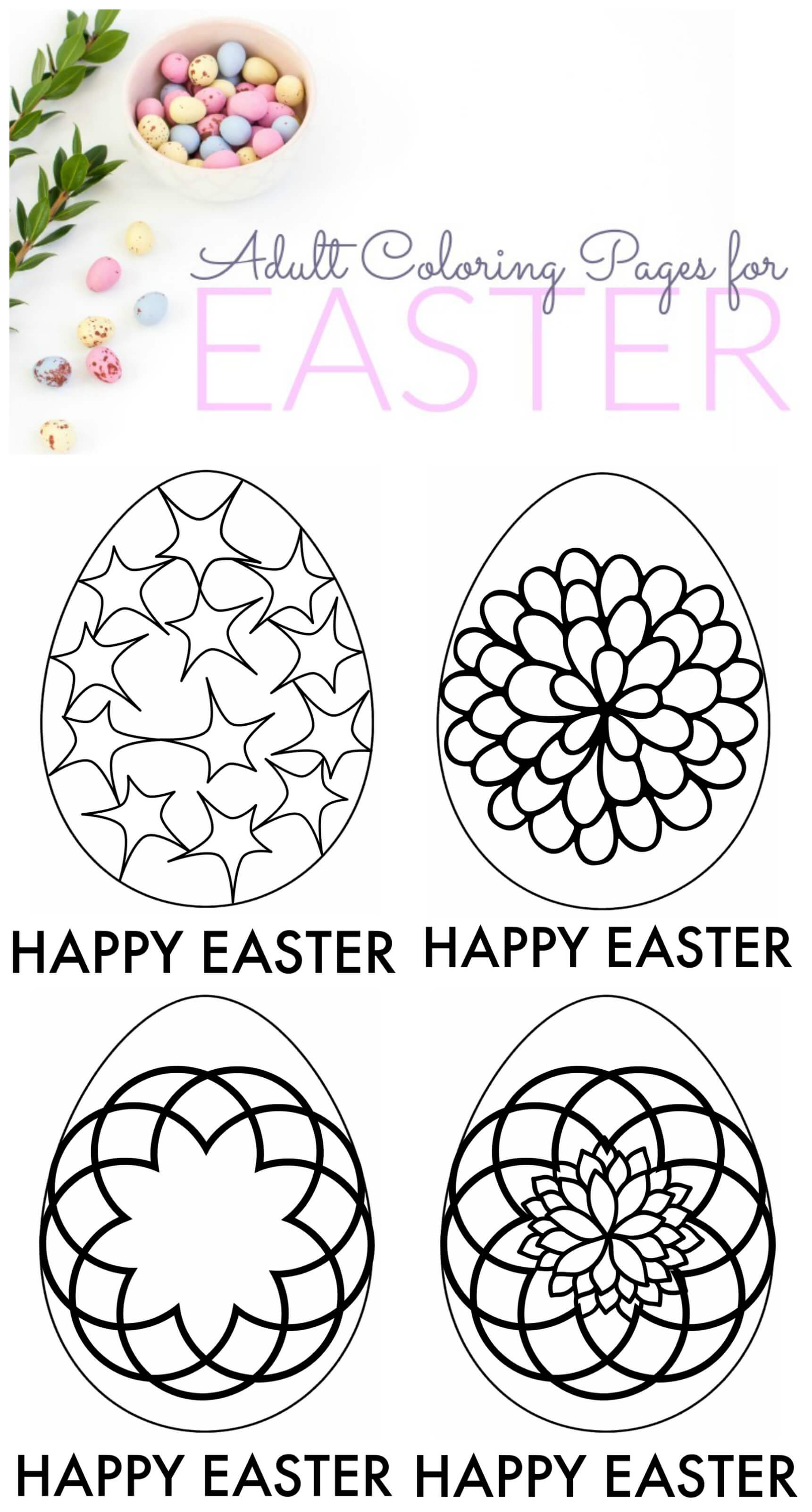 Easter Adult Coloring Pages to Download